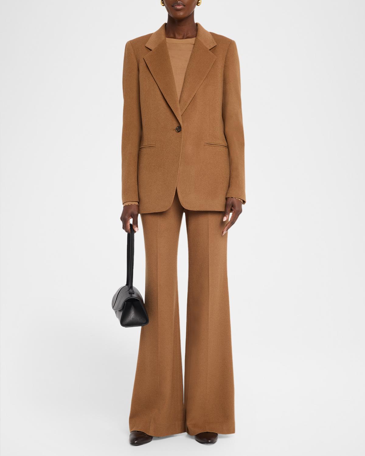 Single-Button Camel Hair Blazer - thumbnail 2