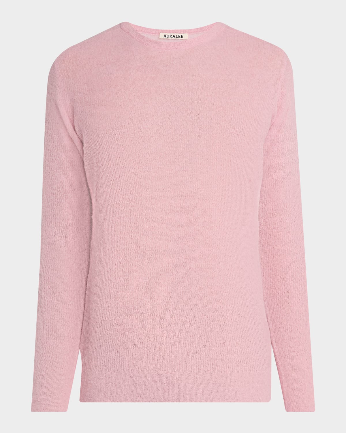 AURALEE Men's Baby Suri Alpaca Sheer Knit Crewneck Sweater