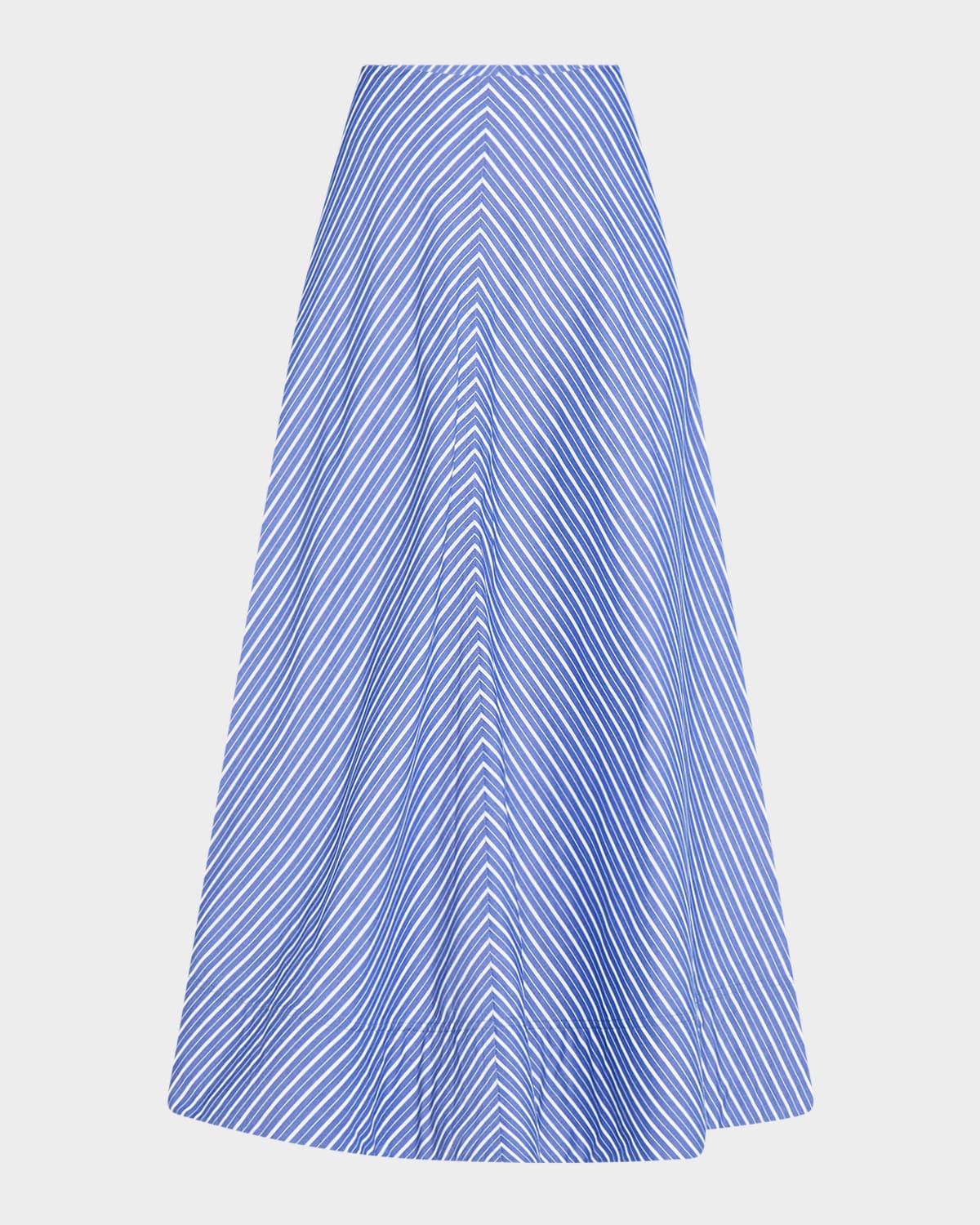 Brandon Maxwell Knox Striped Low Slung Midi Circle Skirt | Neiman