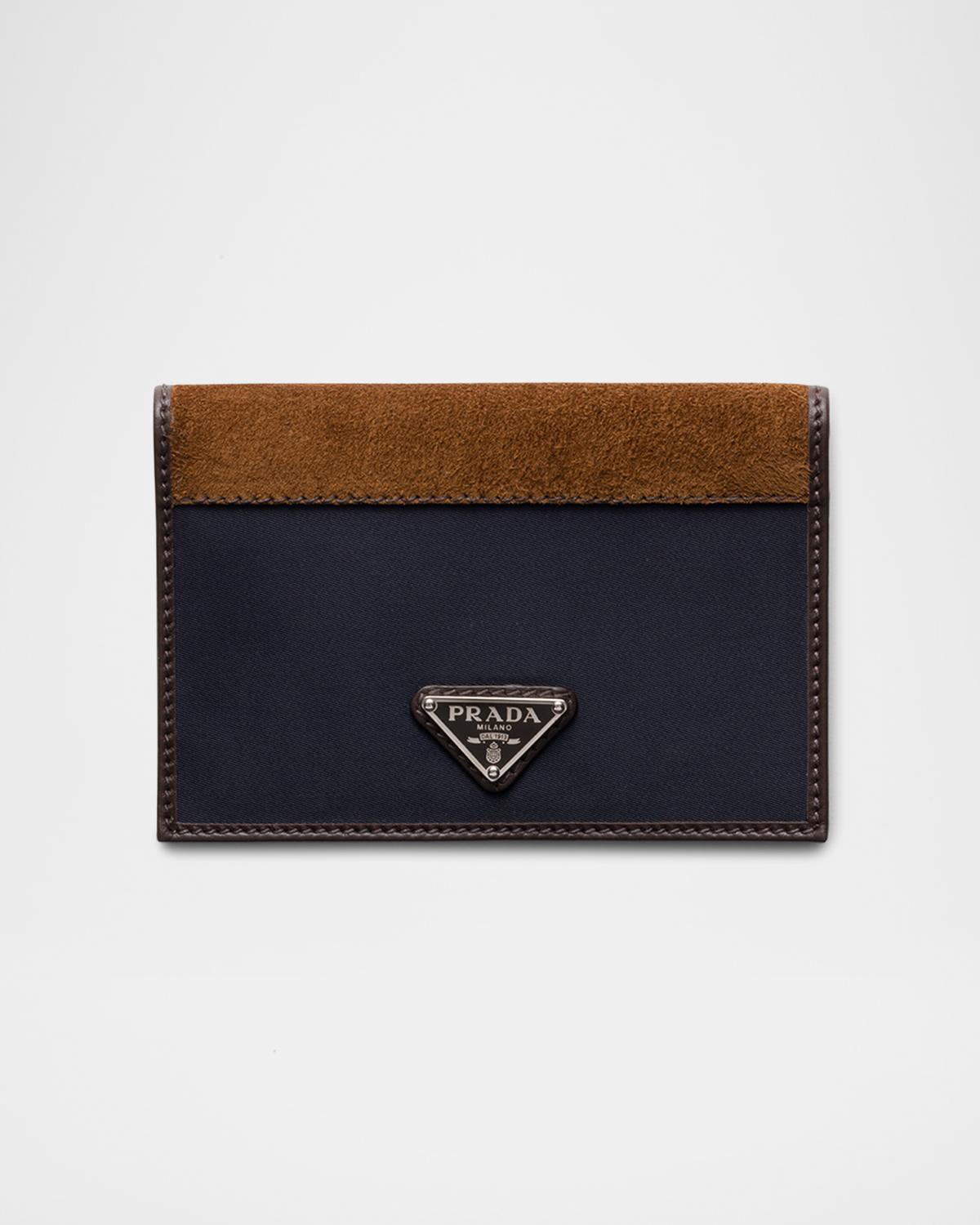Prada Re-Nylon and Suede Passport Holder | Neiman Marcus