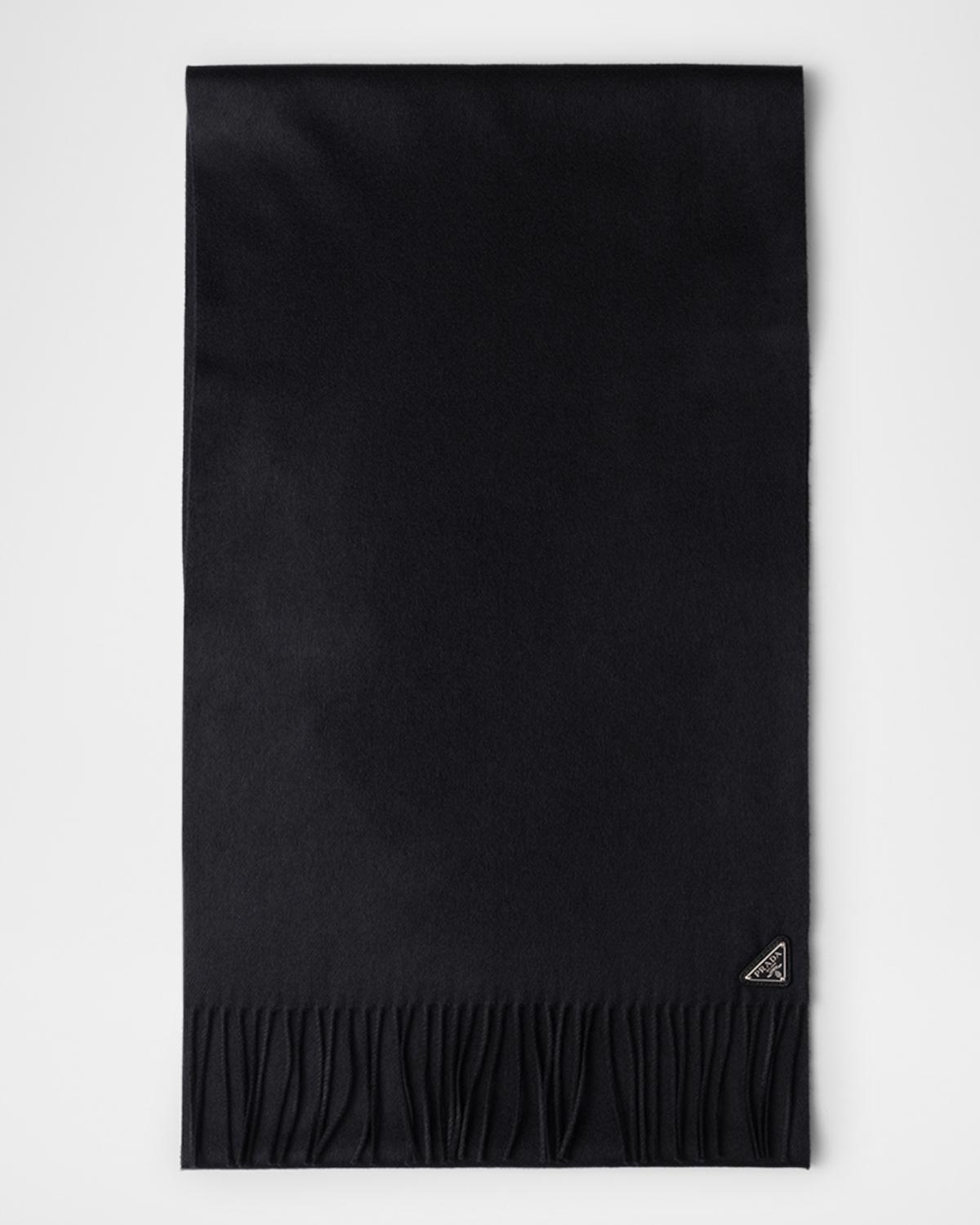 Prada Men's Fringed Silk & Cashmere Scarf | Neiman Marcus