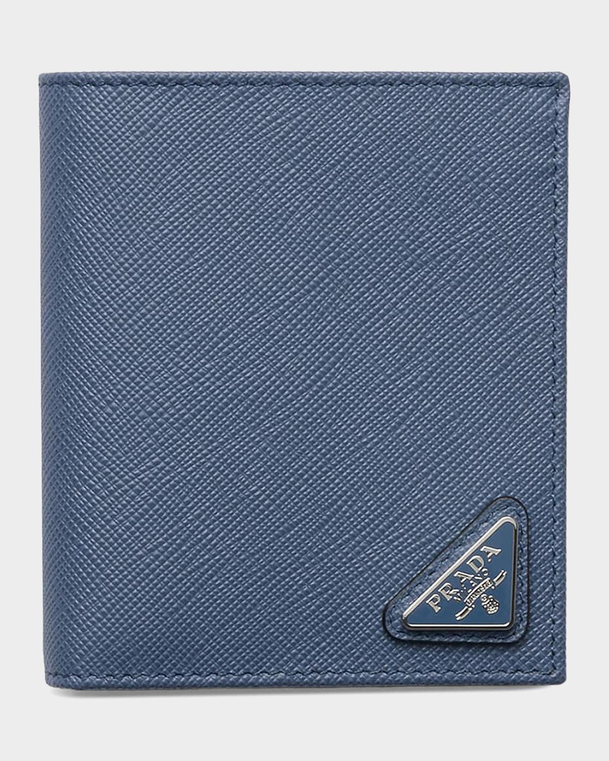 Prada Men's Saffiano Triangolo Billfold Wallet | Neiman Marcus