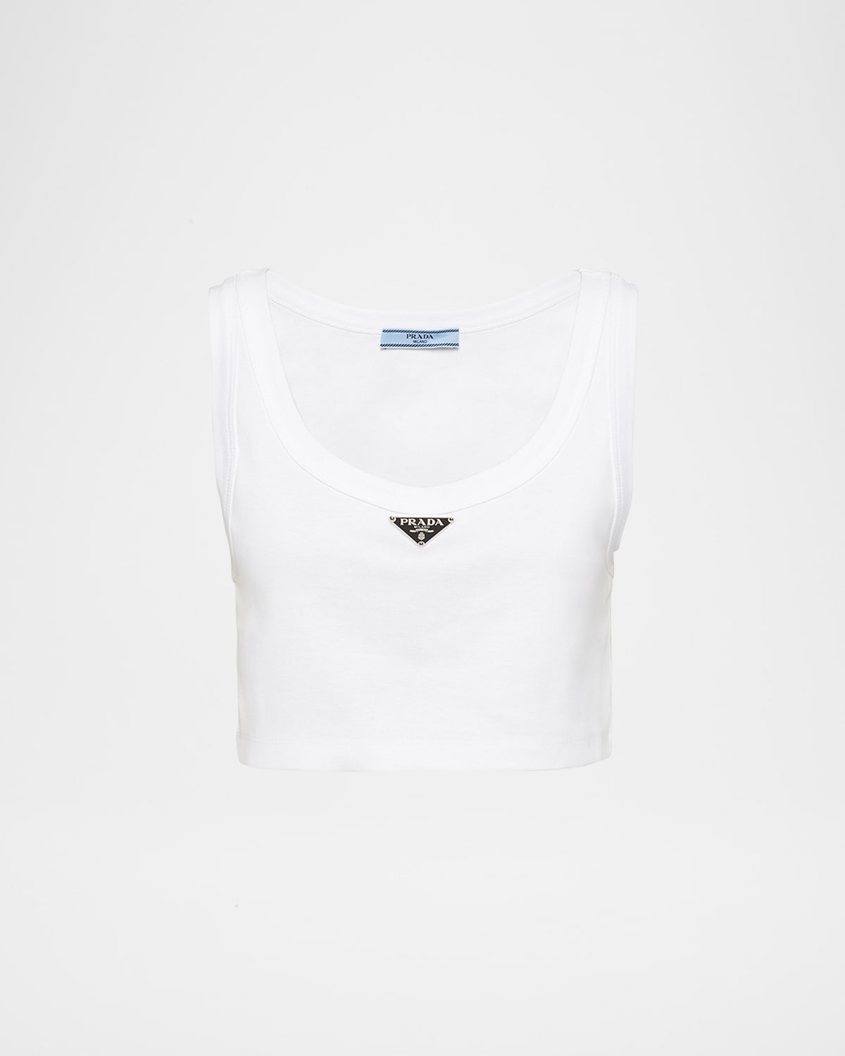 Prada Jersey Cropped Tank Top | Neiman Marcus