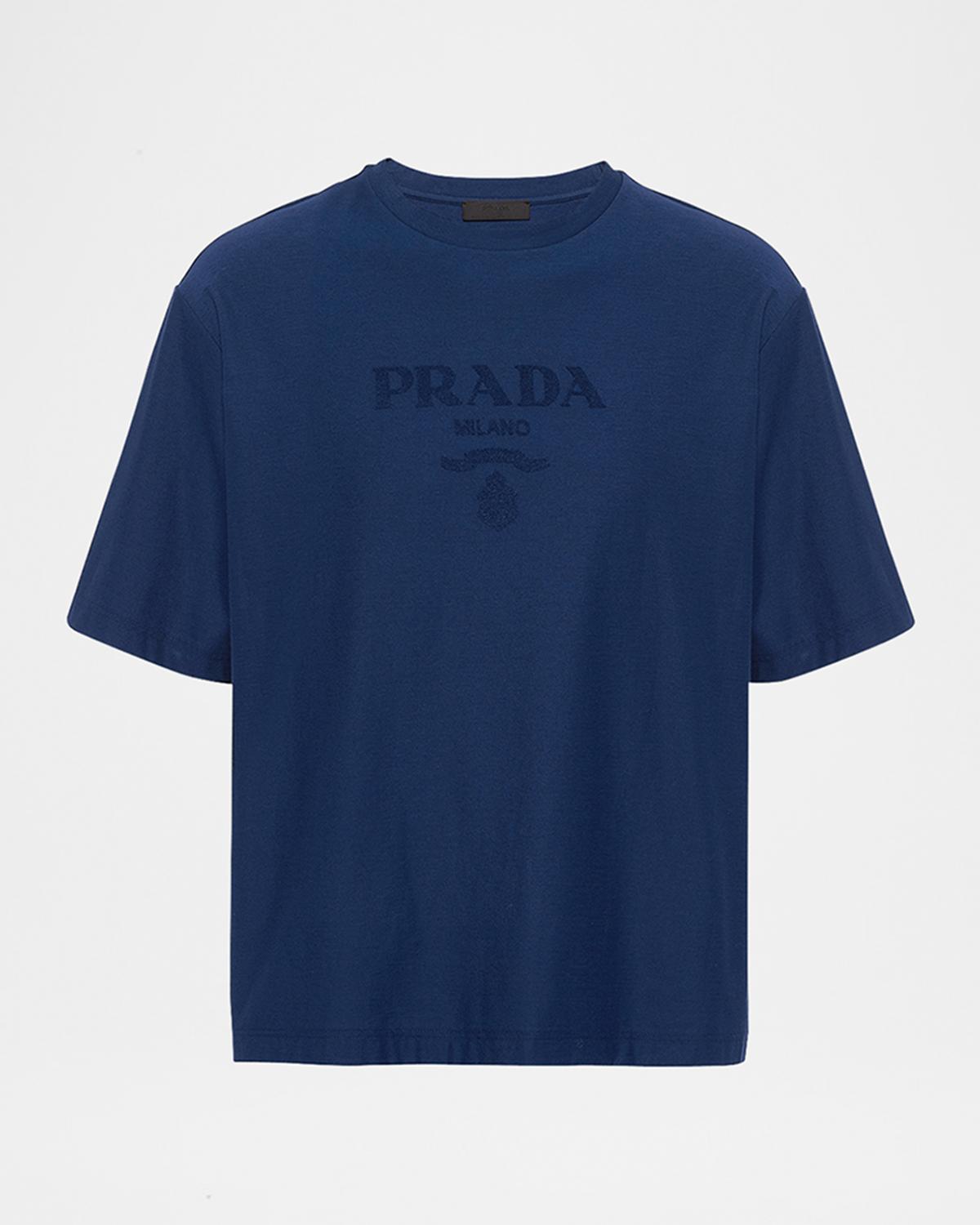 Prada Men's Jersey Logo T-Shirt | Neiman Marcus