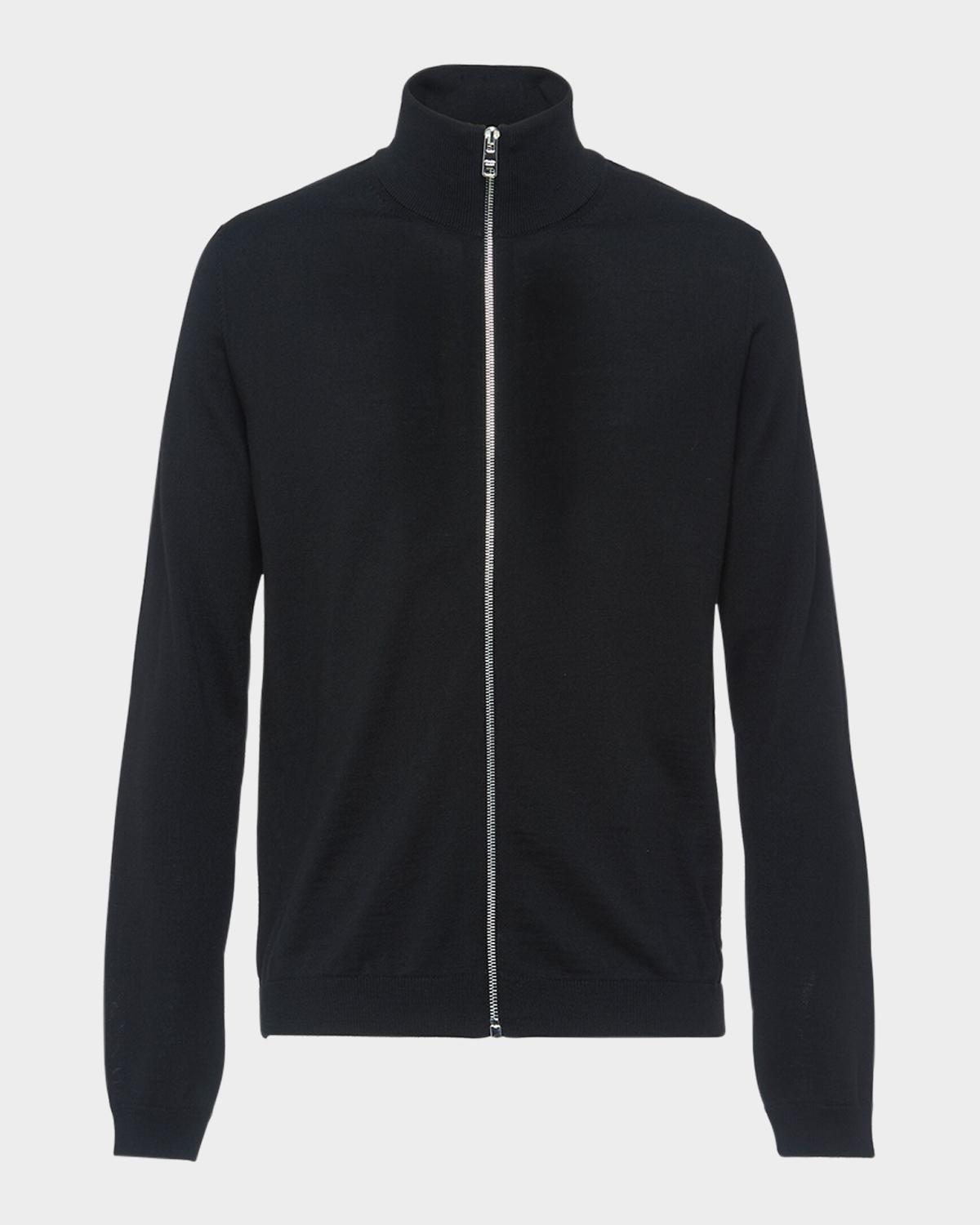 Prada Men's Wool Zip-Front Cardigan | Neiman Marcus