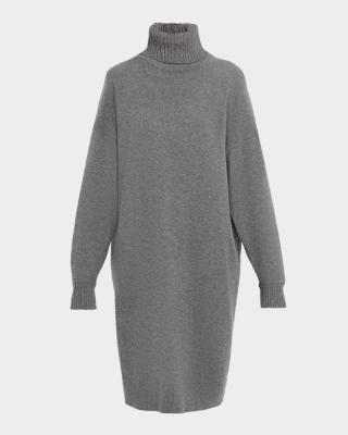 cashmere turtleneck midi sweater dress The Turtleneck Sweater Dress in Cashmere