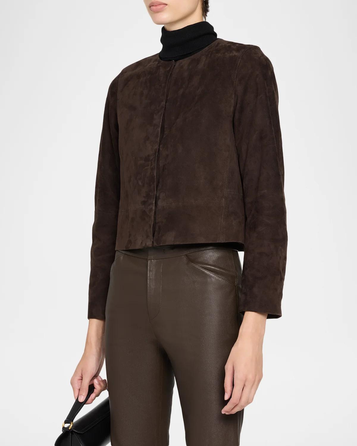 Cropped Suede Jacket - thumbnail 4