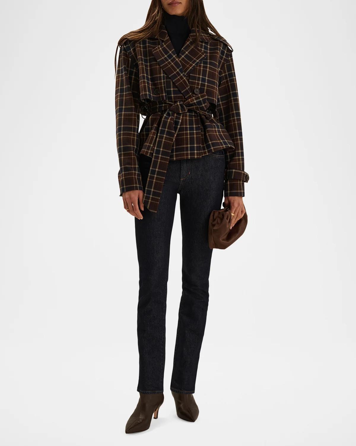 The Cropped Charles Countryside Plaid Trench Coat - thumbnail 2