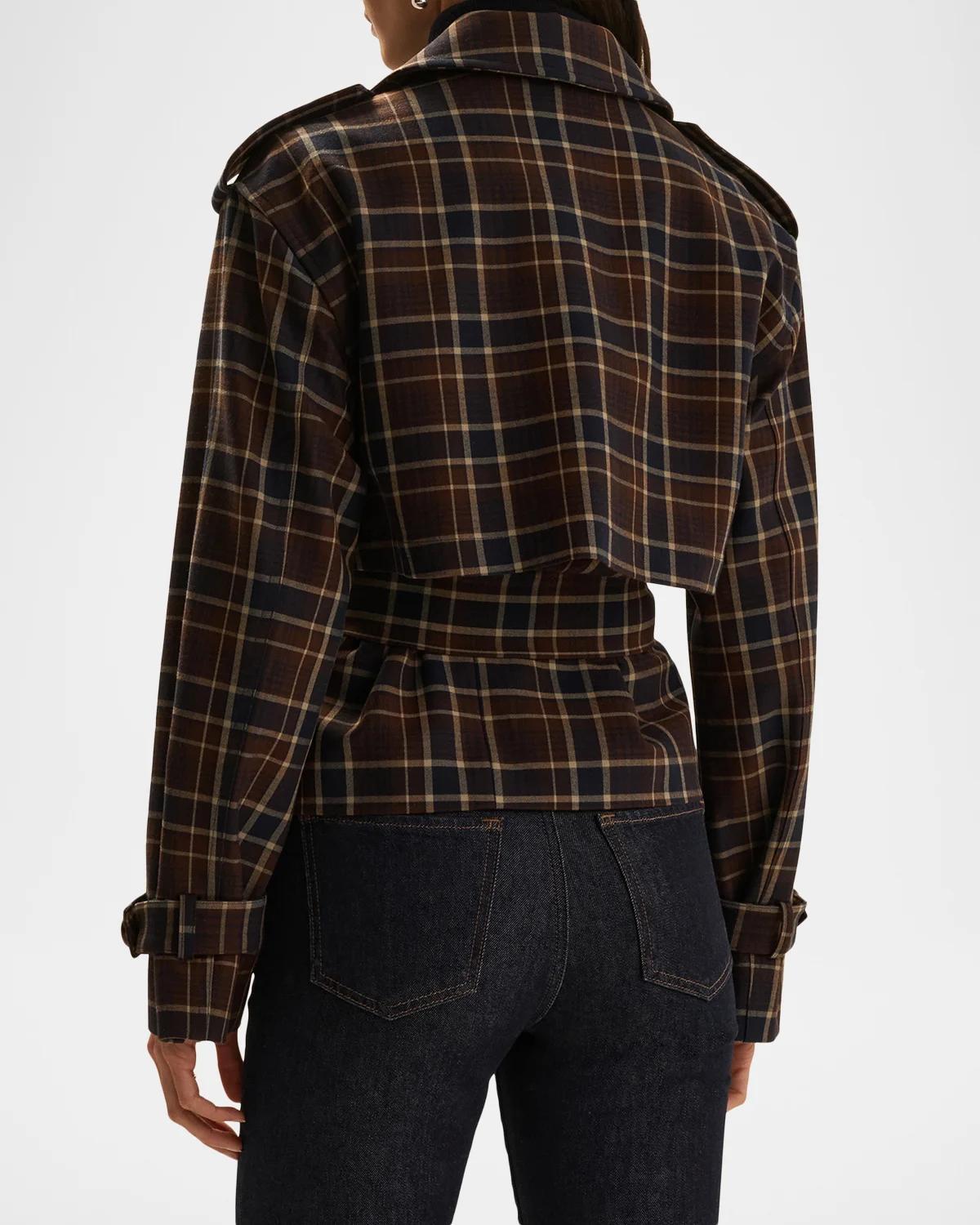 The Cropped Charles Countryside Plaid Trench Coat - thumbnail 3