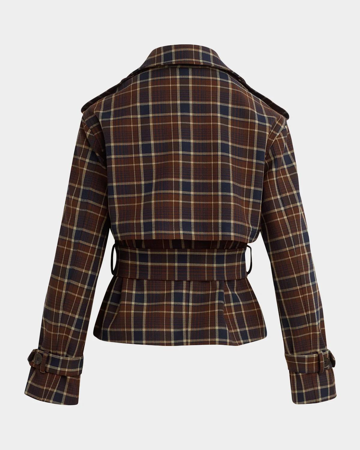 The Cropped Charles Countryside Plaid Trench Coat - thumbnail 5