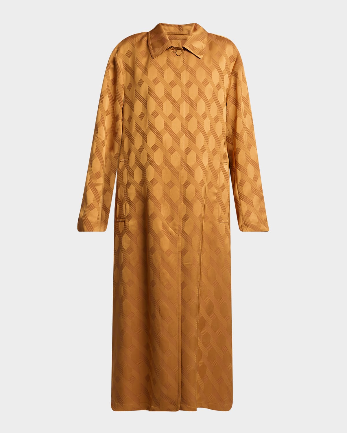 Dries Van Noten Raltonas Silk Jacquard Single-Breasted Coat