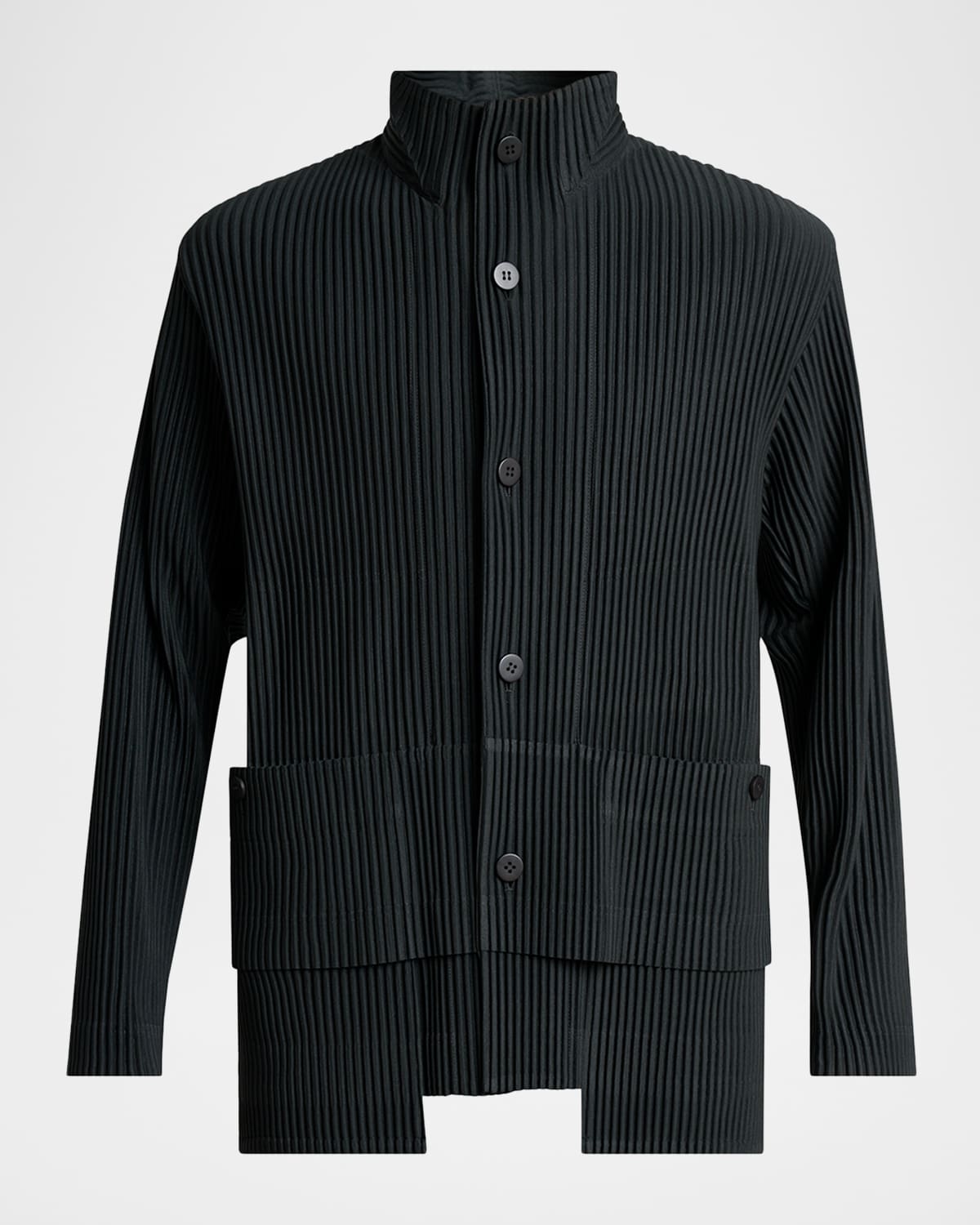 Homme Plisse Issey Miyake Men's Multi-Pocket Pleated Button-Down