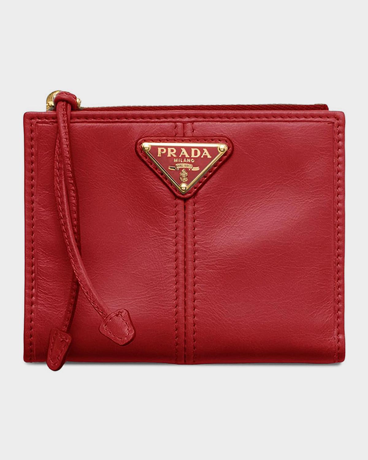 Prada Small Bifold Leather Wallet | Neiman Marcus