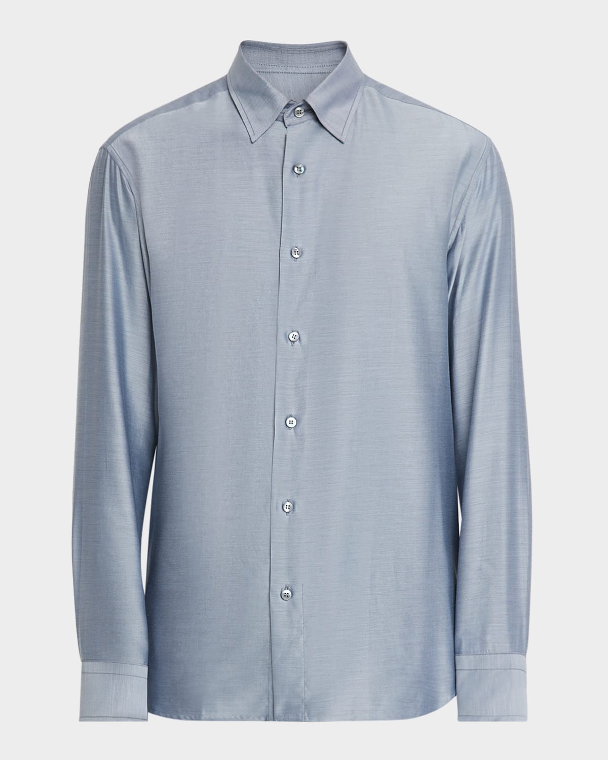 Up Vs Top Button Of Dress Shirt Brioni Men's Cotton Twill Classic-Fit Sport  Shirt, Blue, Men's, XL, Shirts Tops Casual Button Down Sport Shirts
