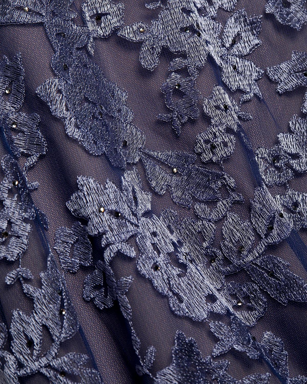 V-Neck Lace Cape Gown - thumbnail 5