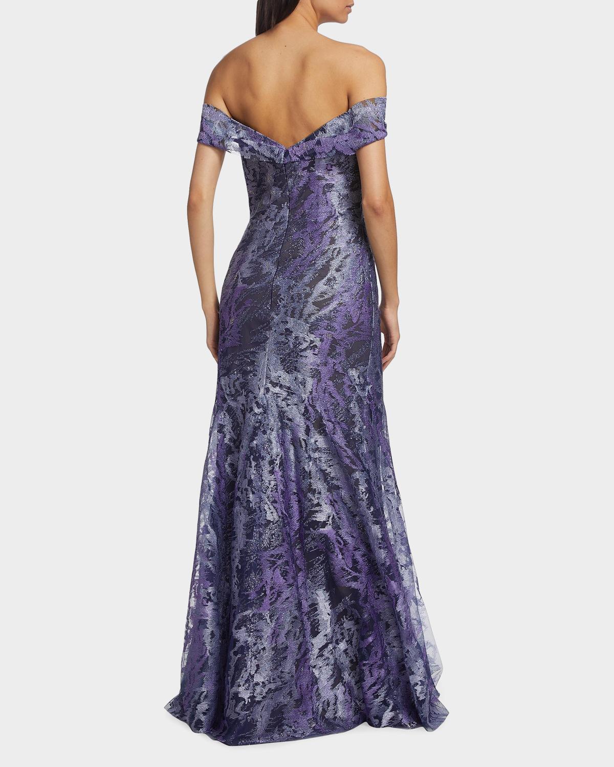 Metallic Off-The-Shoulder Mermaid Gown - thumbnail 3