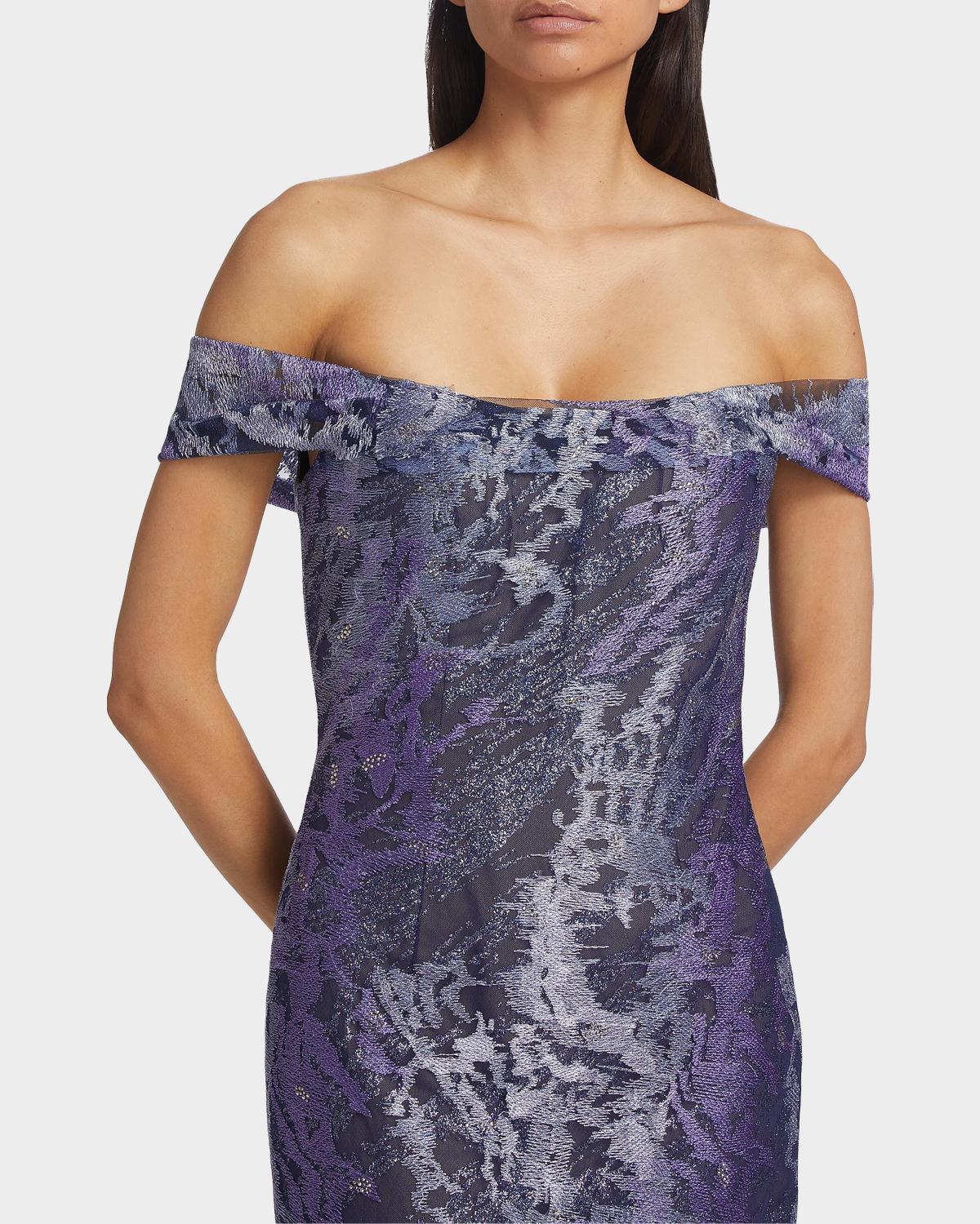Metallic Off-The-Shoulder Mermaid Gown - thumbnail 7
