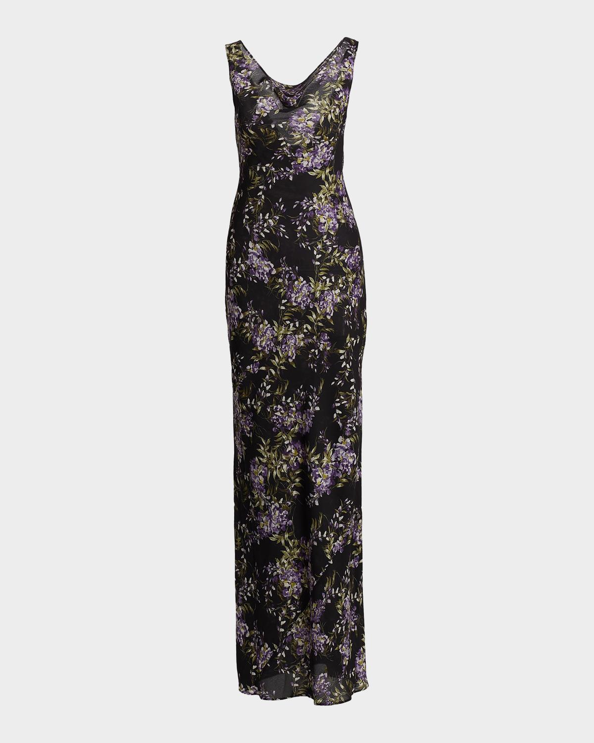 Floral Cowlneck Maxi Dress