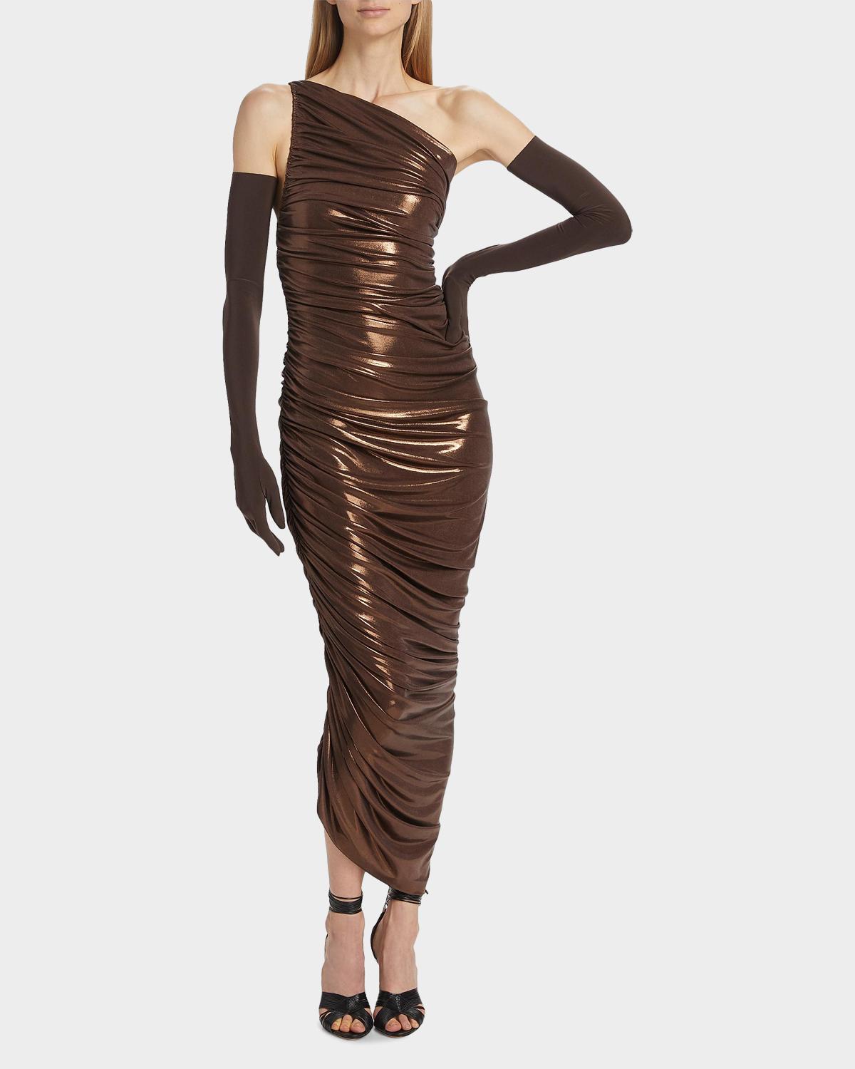 Diana Metallic One-Shoulder Midi Dress - thumbnail 2