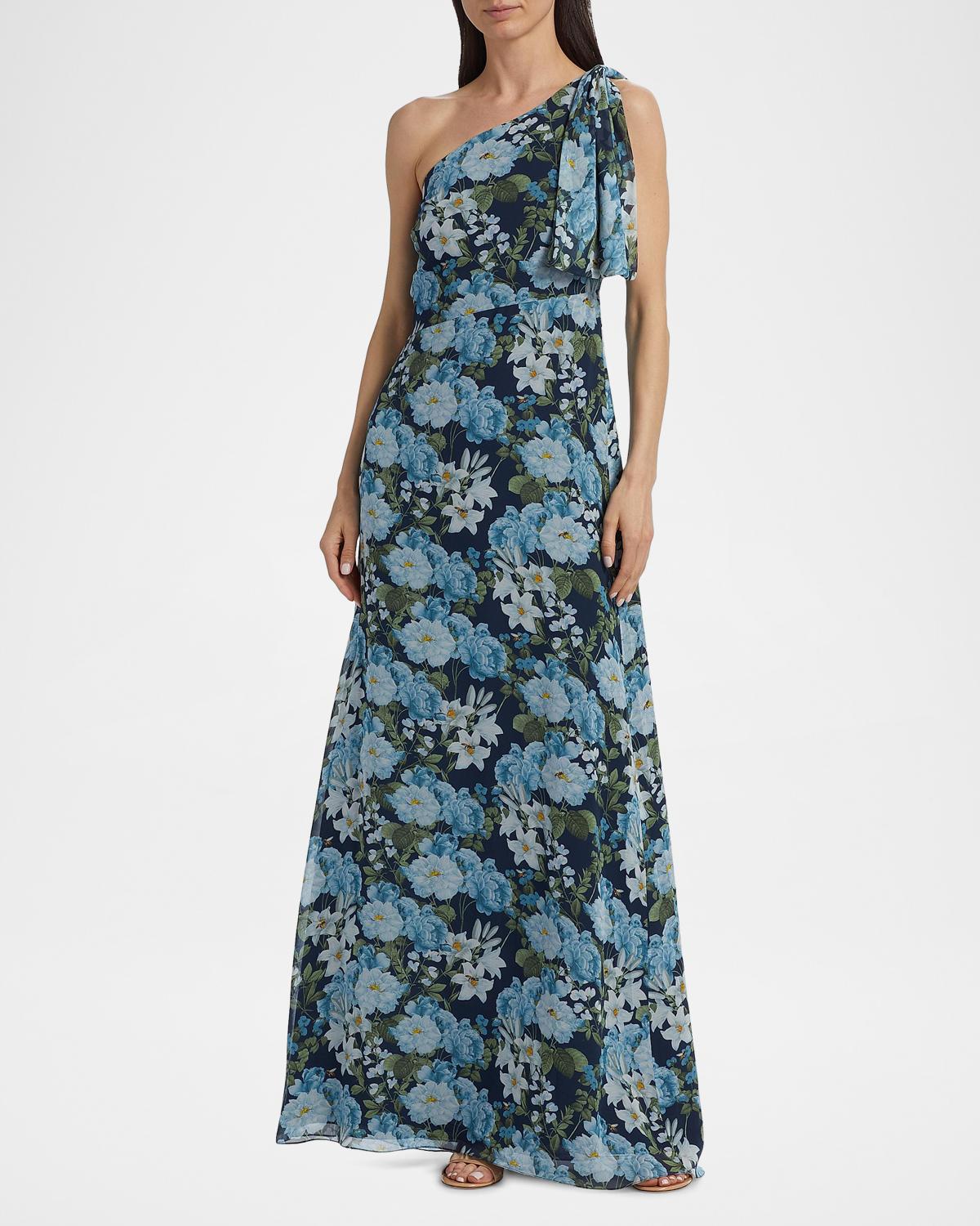 Chelsea Floral One-Shoulder Gown - thumbnail 2