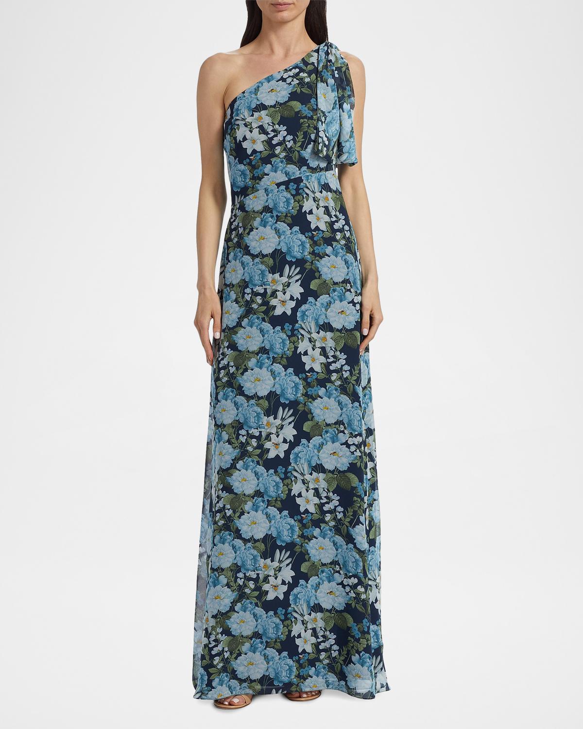 Chelsea Floral One-Shoulder Gown - thumbnail 4