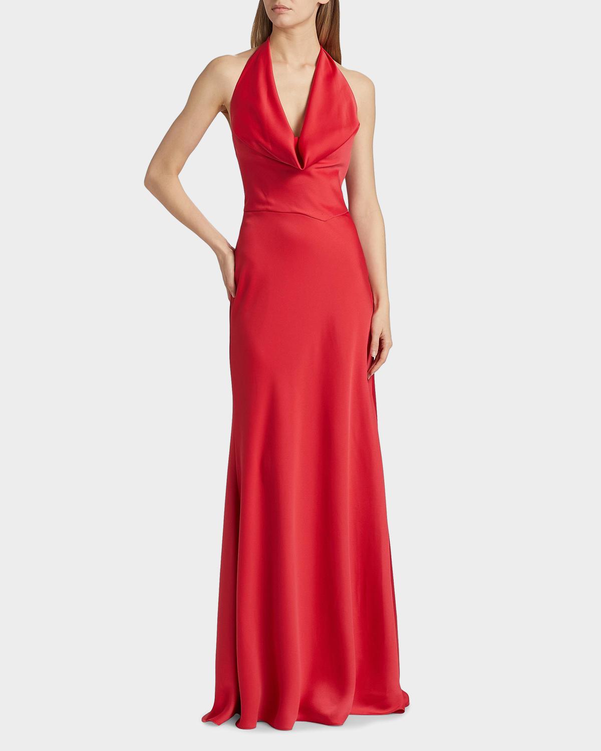 Marcheline Crêpe Halterneck Gown - thumbnail 2