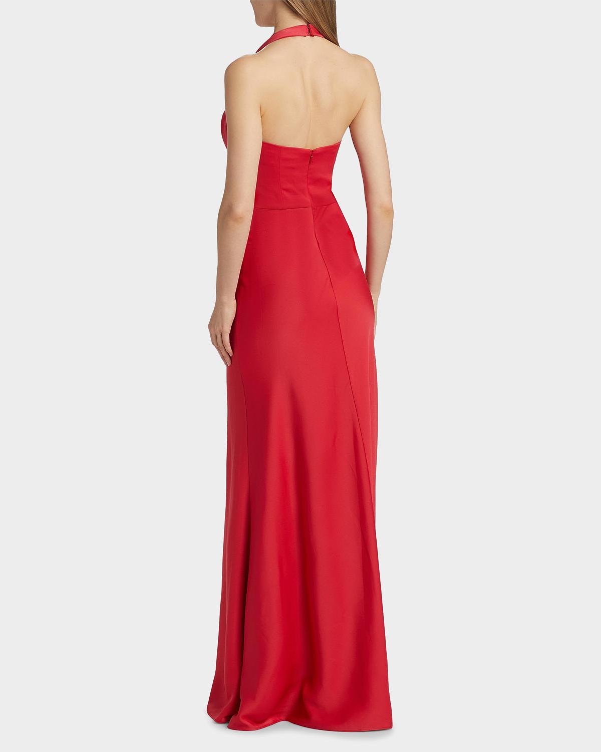 Marcheline Crêpe Halterneck Gown - thumbnail 3