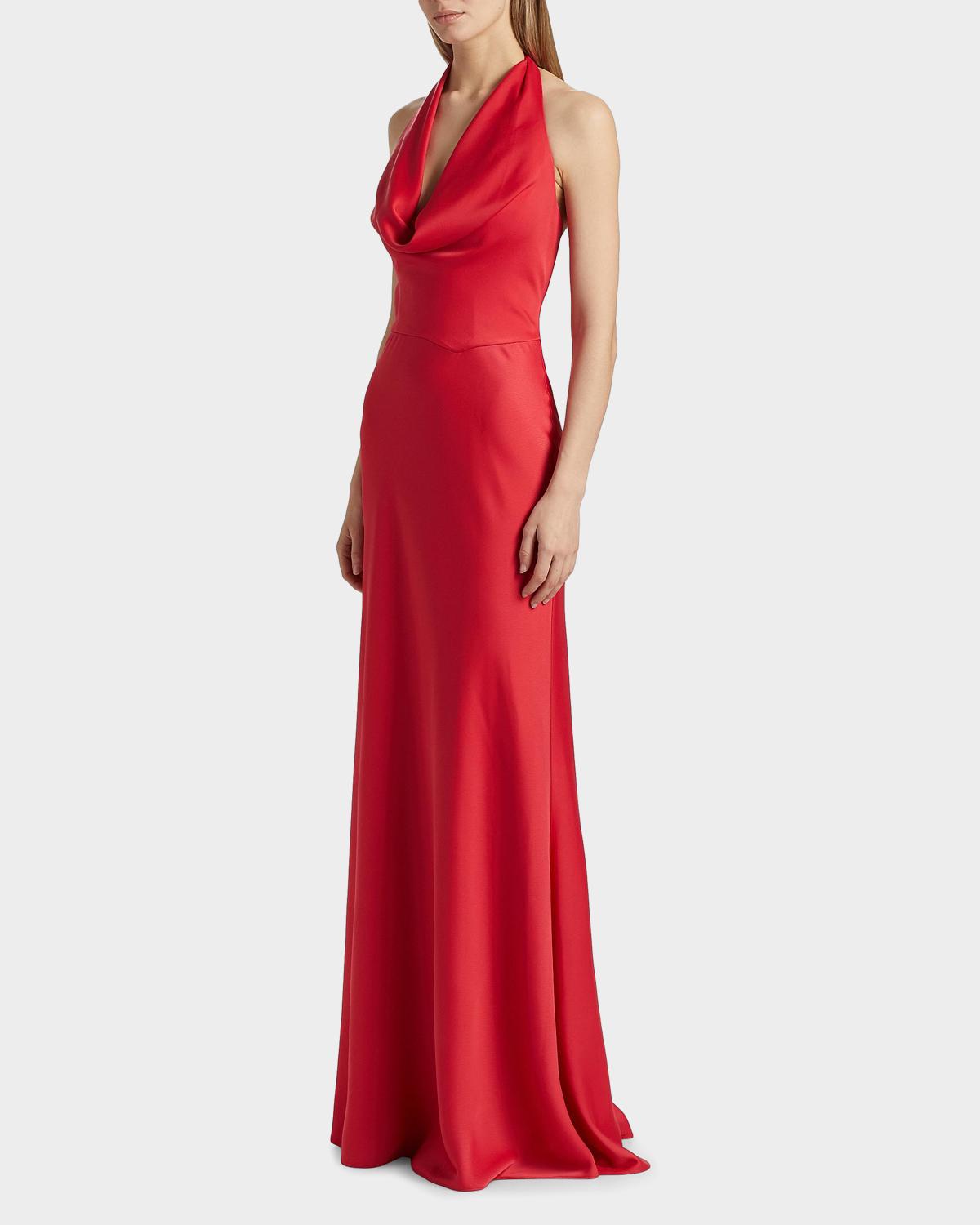 Marcheline Crêpe Halterneck Gown - thumbnail 4