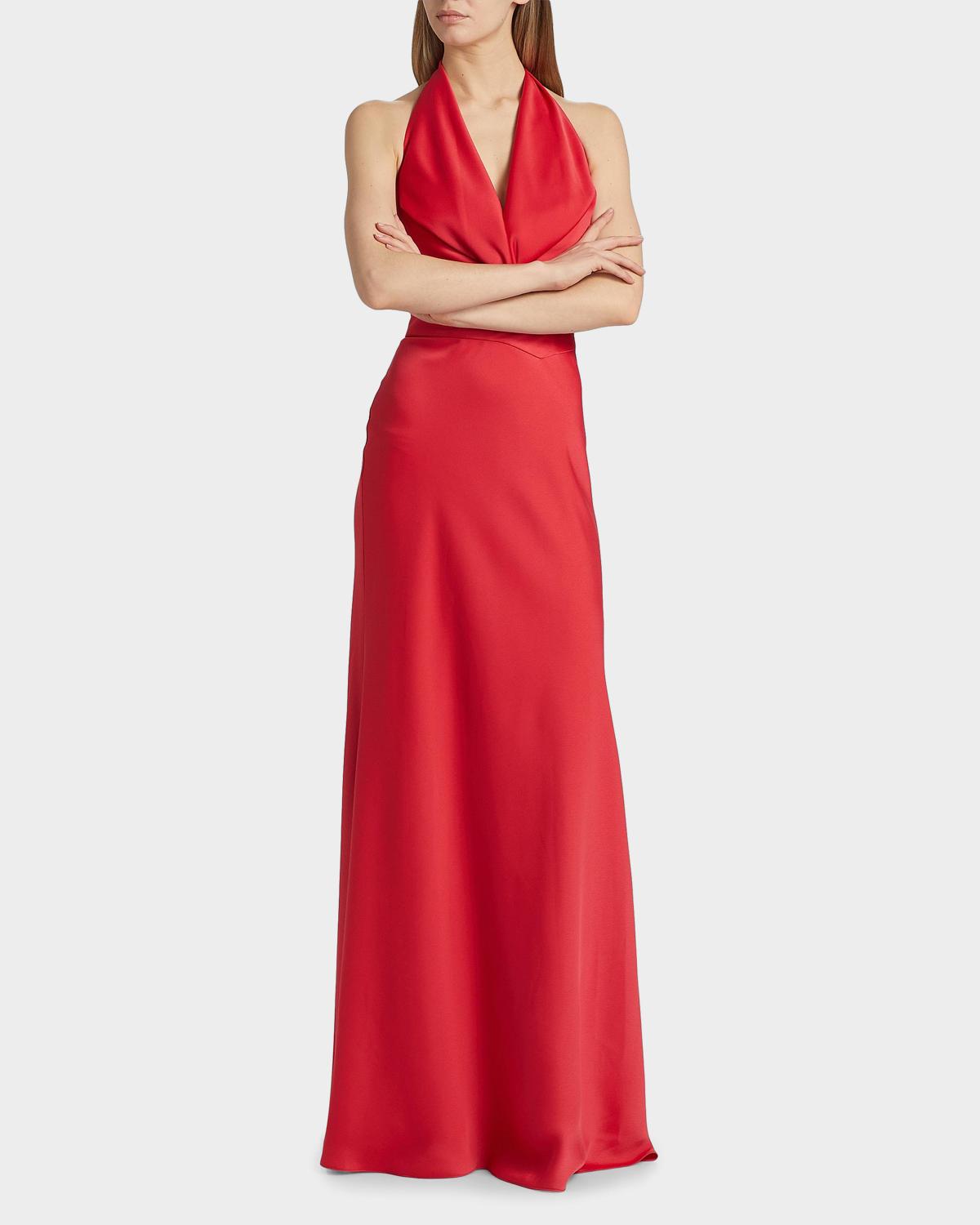 Marcheline Crêpe Halterneck Gown - thumbnail 6