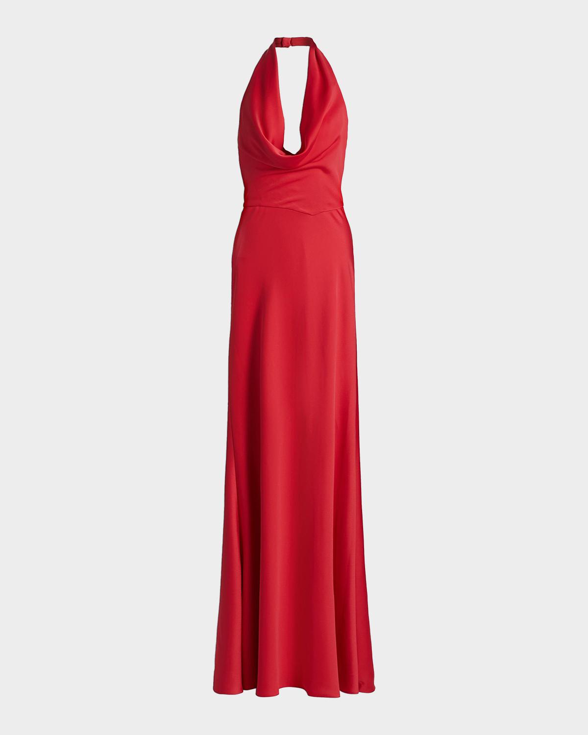 Marcheline Crêpe Halterneck Gown