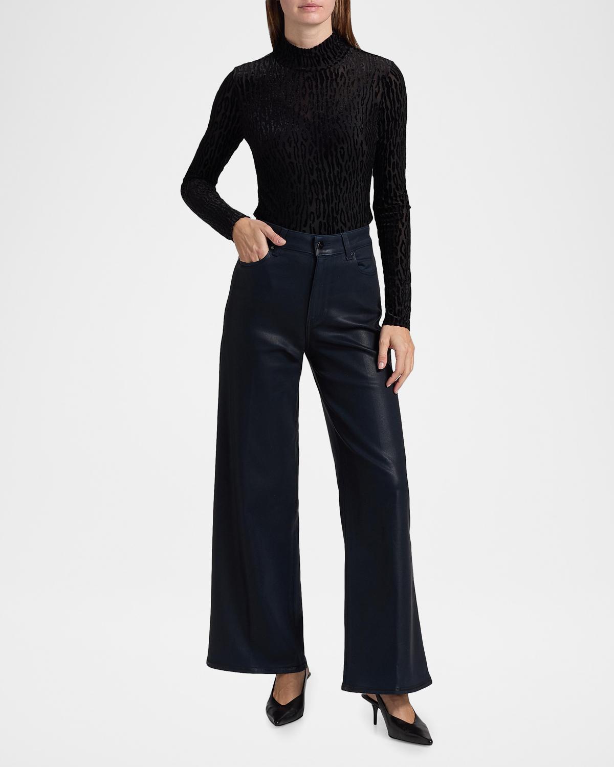 Anessa Coated High-Rise Wide-Leg Jeans - thumbnail 2