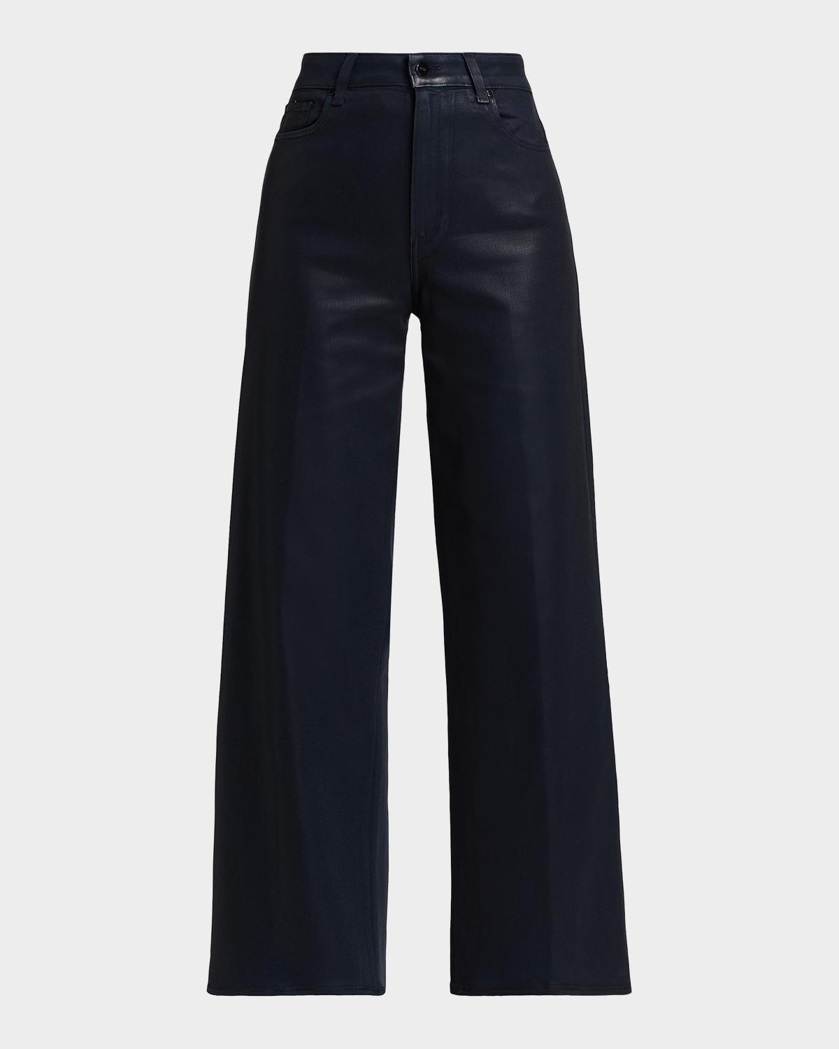 Anessa Coated High-Rise Wide-Leg Jeans