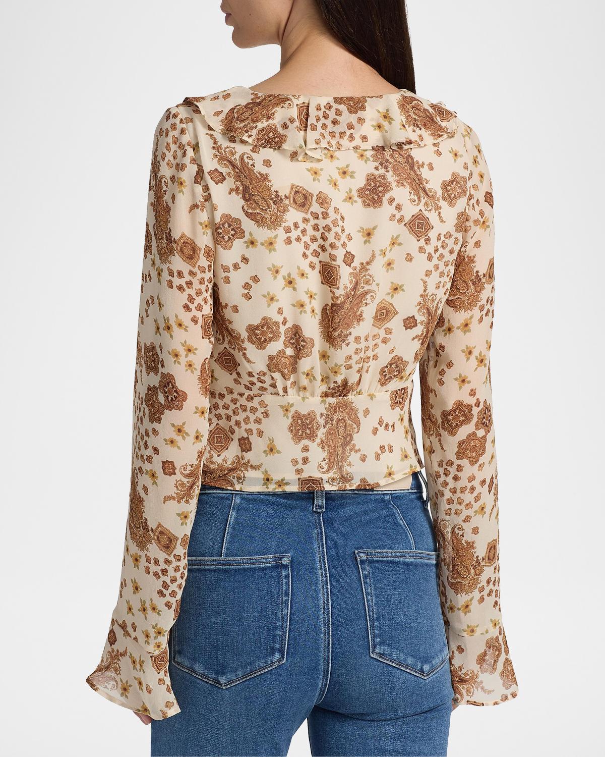 Delamar Paisley Silk Blouse - thumbnail 3