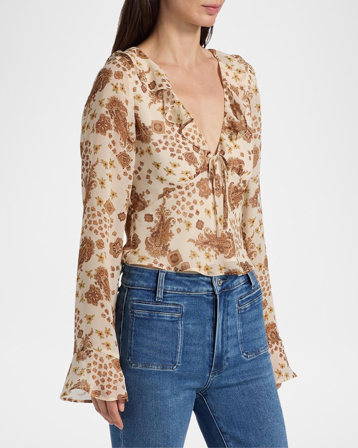 Delamar Paisley Silk Blouse - thumbnail 6
