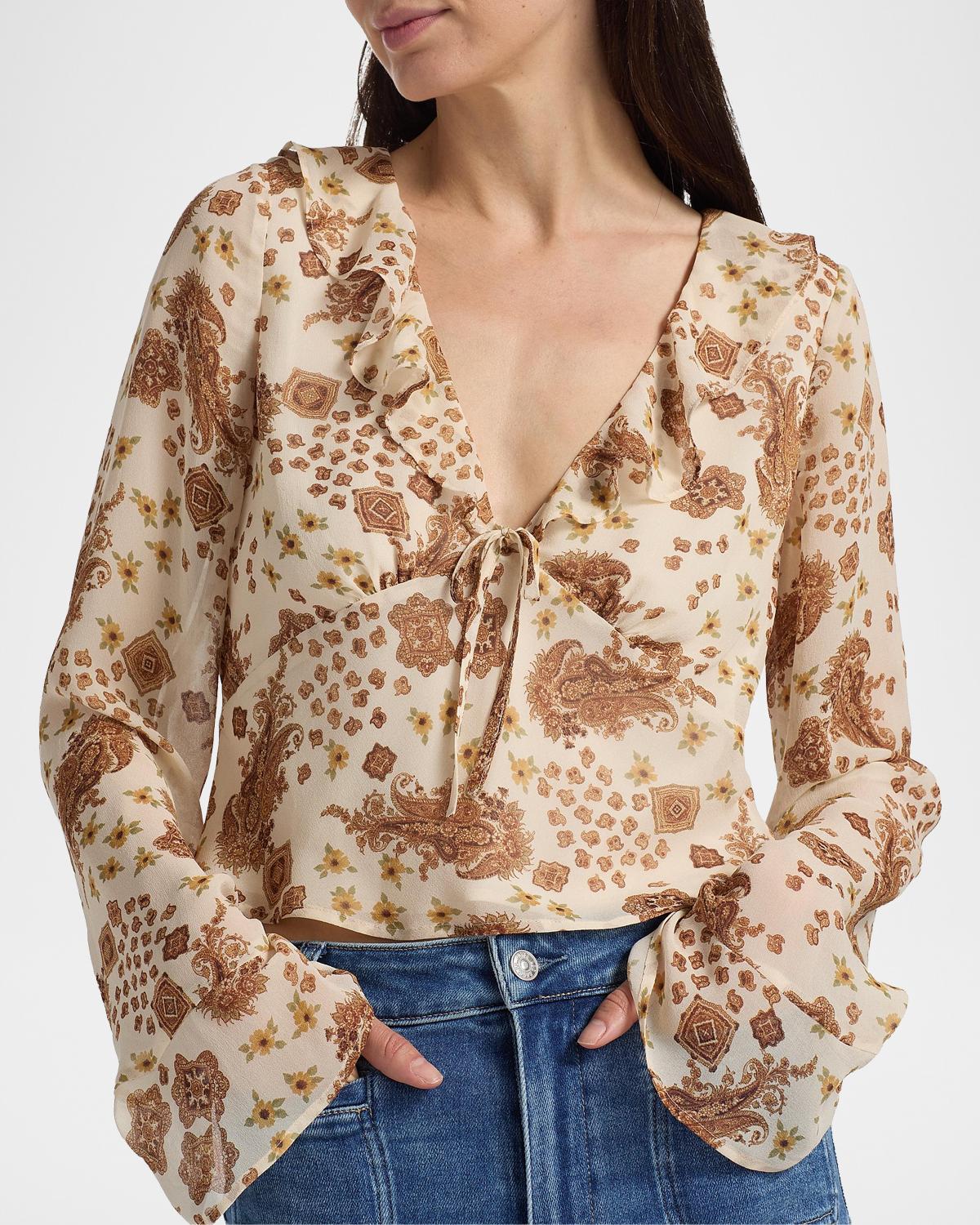 Delamar Paisley Silk Blouse - thumbnail 7