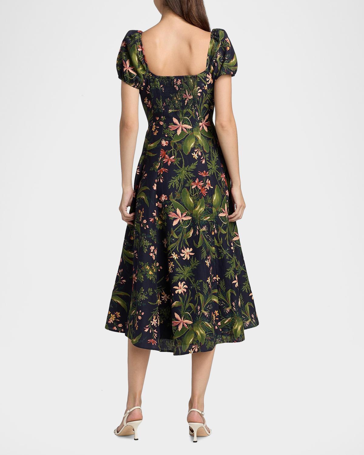 Lindi Silk-Linen Midi Dress - thumbnail 3