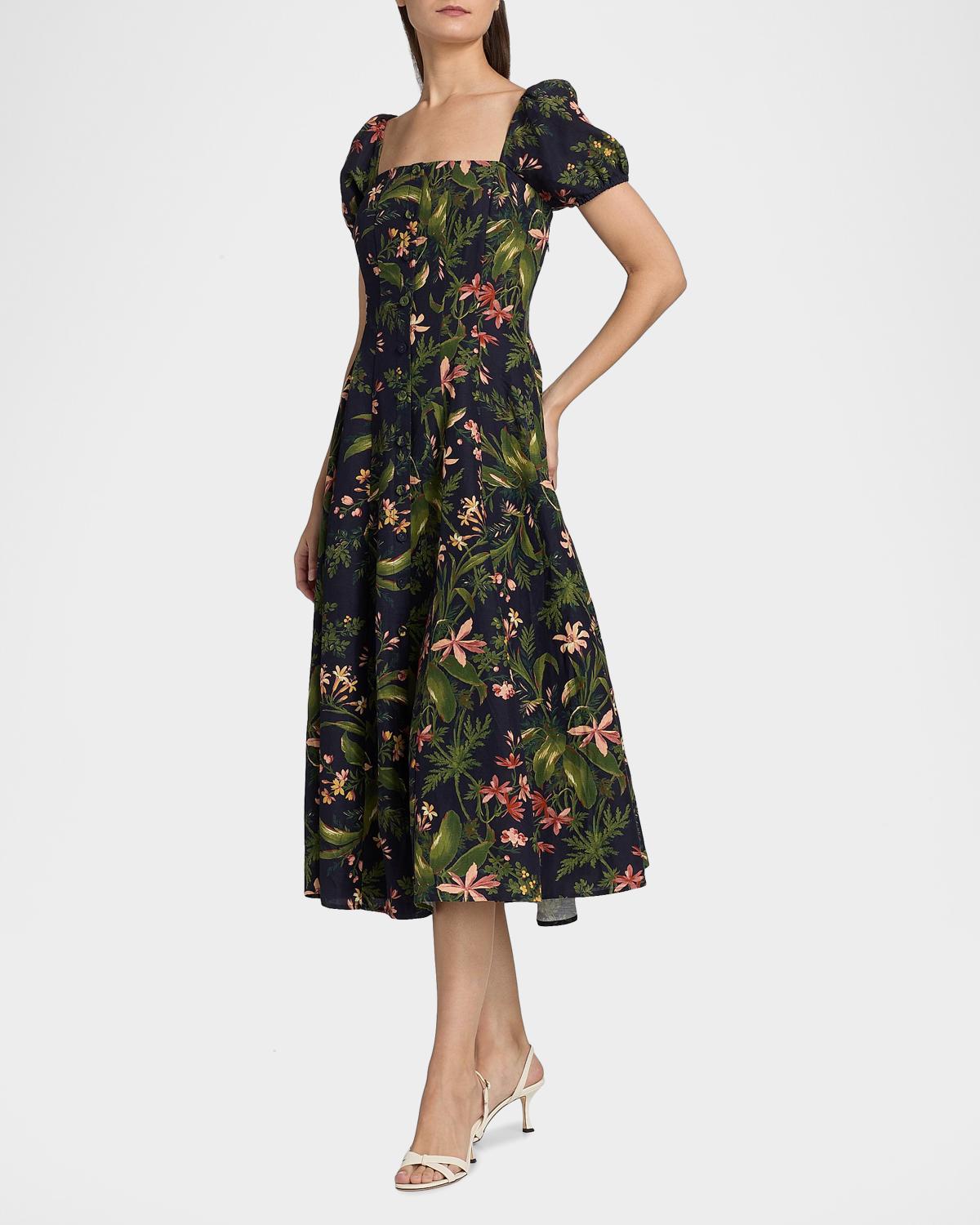 Lindi Silk-Linen Midi Dress - thumbnail 6