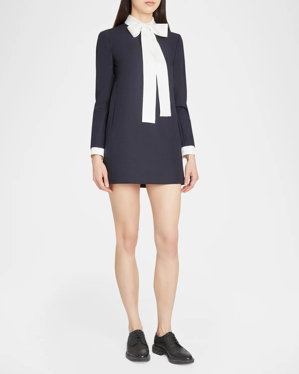 Tie-Neck Straight Shift Dress - thumbnail 4