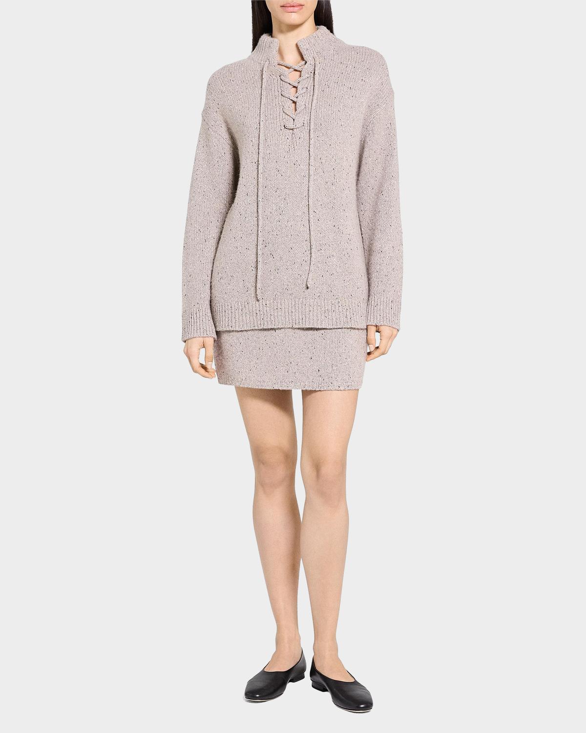 Oversized Drawstring Wool-Blend Pullover Sweater - thumbnail 2