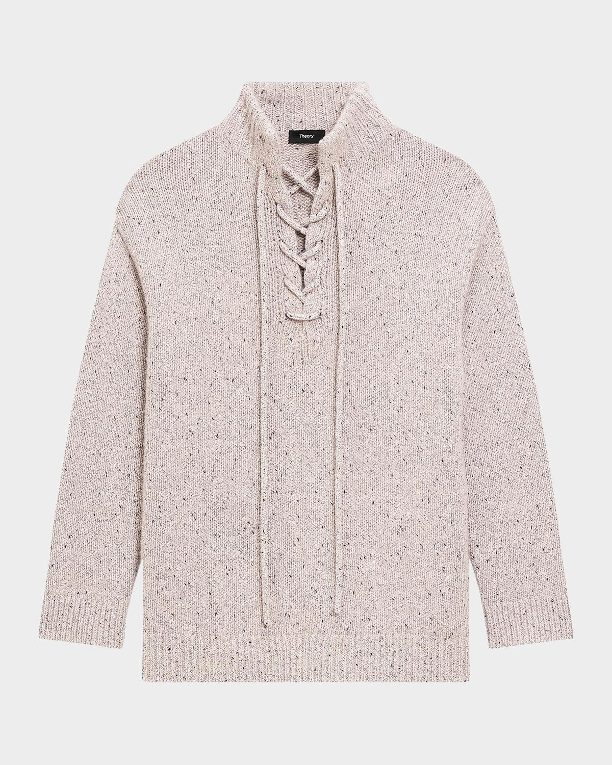 Oversized Drawstring Wool-Blend Pullover Sweater