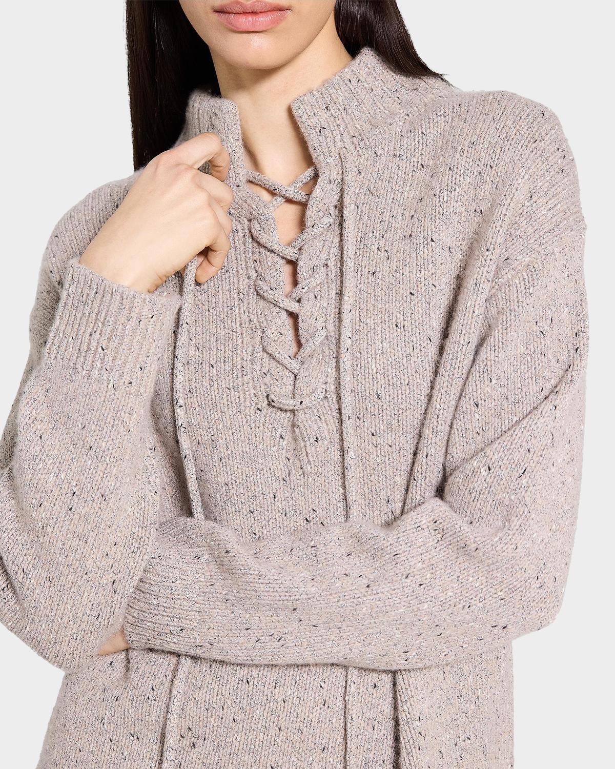 Oversized Drawstring Wool-Blend Pullover Sweater - thumbnail 7