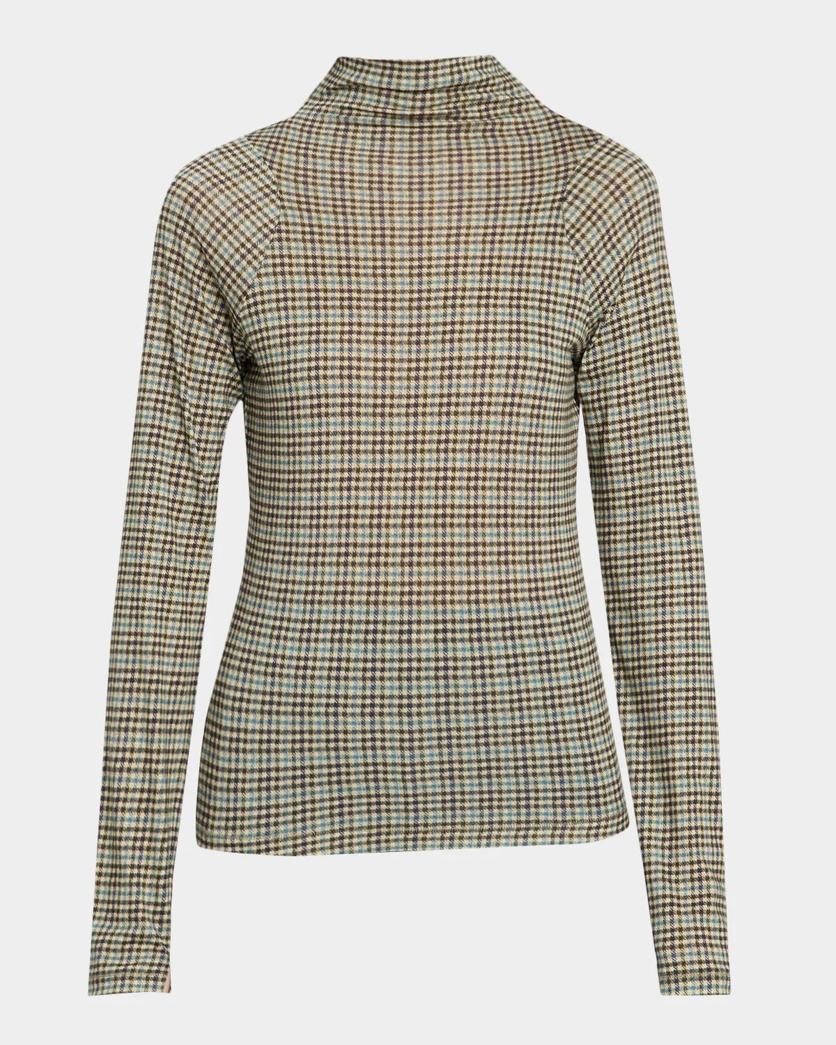 Shaw Plaid Turtleneck Top
