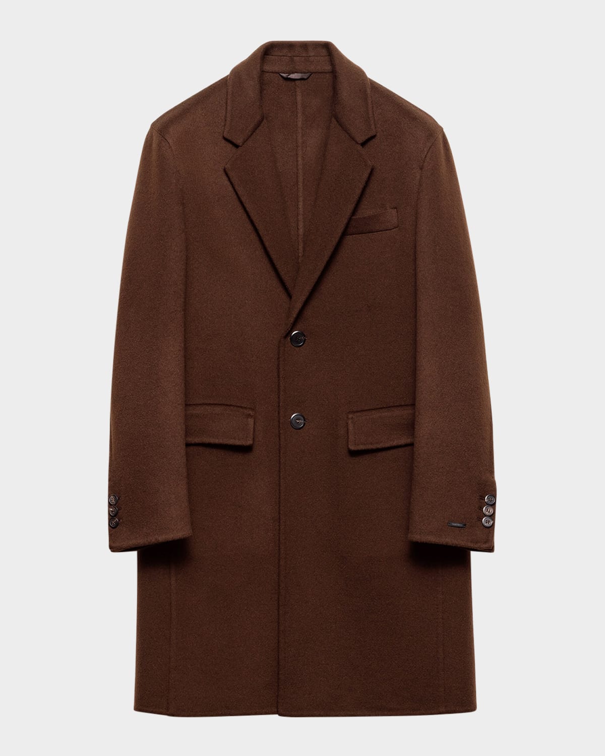 Prada Men's Single-Breasted Cashmere Coat | Neiman Marcus