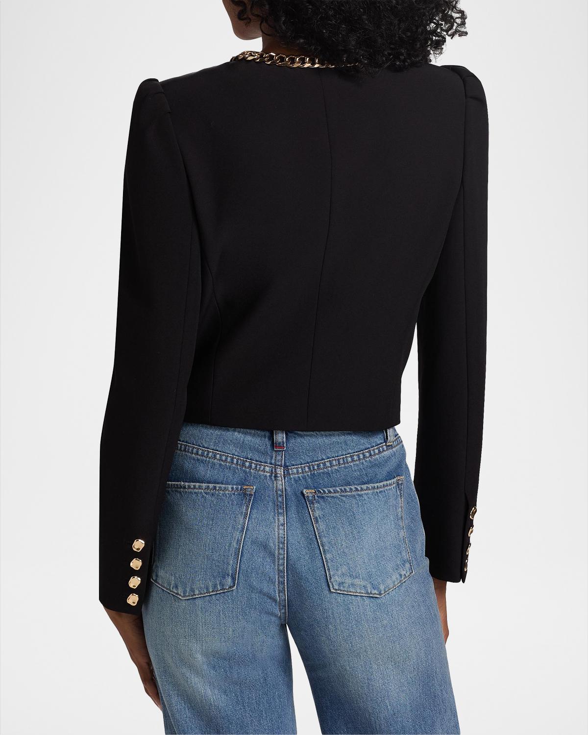 Chiara Chain-Embellished Crepe Jacket - thumbnail 3