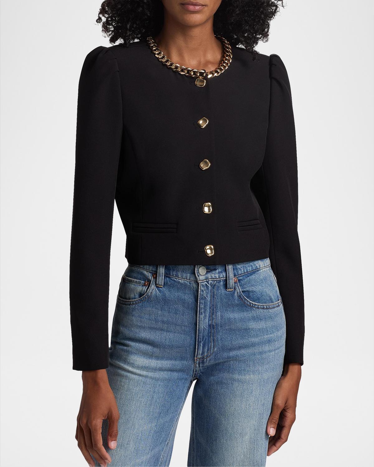 Chiara Chain-Embellished Crepe Jacket - thumbnail 4