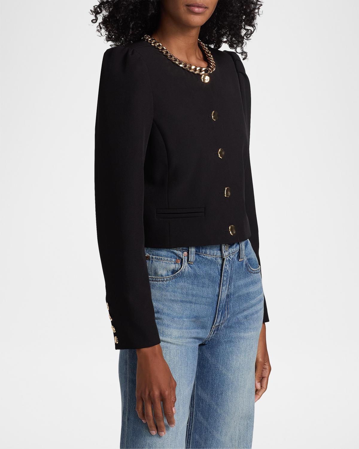 Chiara Chain-Embellished Crepe Jacket - thumbnail 6