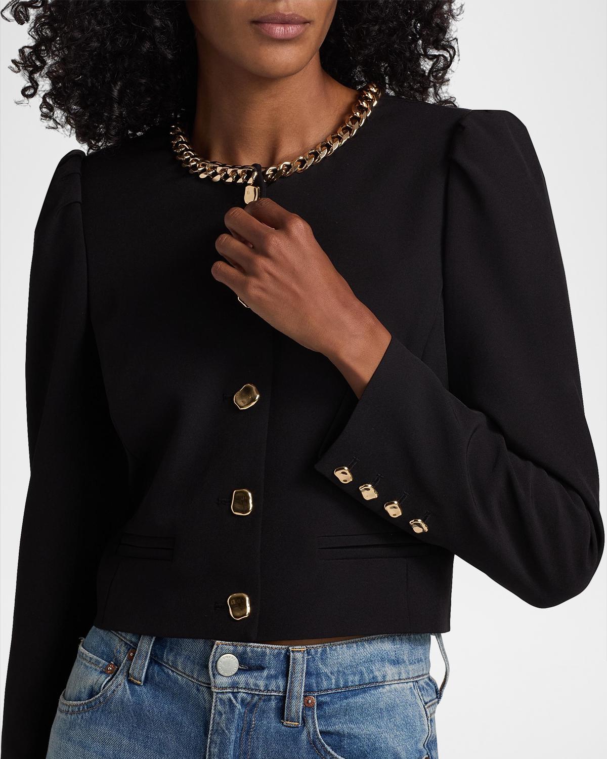 Chiara Chain-Embellished Crepe Jacket - thumbnail 7