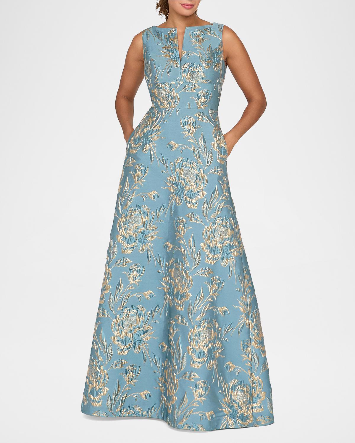 Giulietta Metallic Rose Jacquard Gown - thumbnail 2