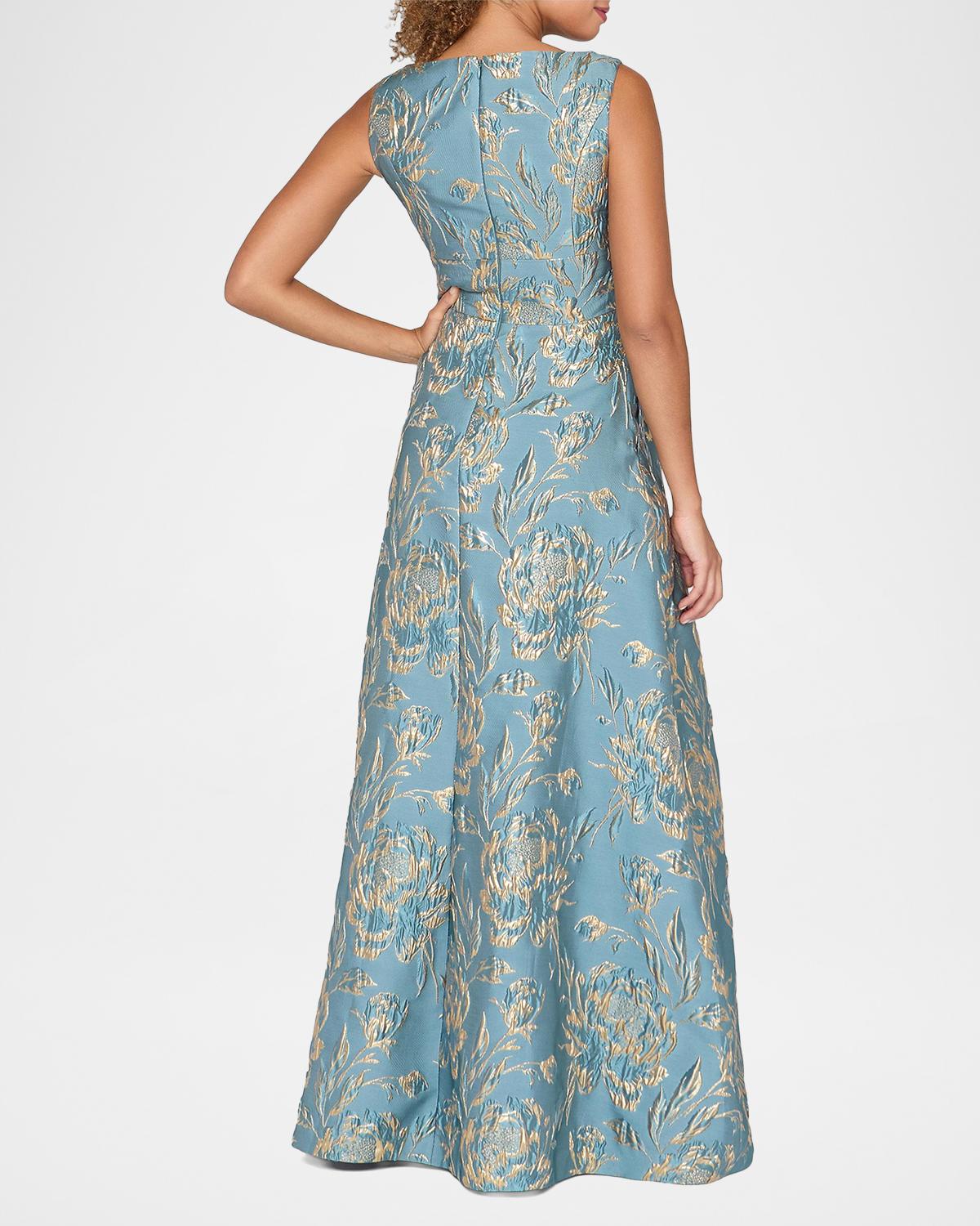 Giulietta Metallic Rose Jacquard Gown - thumbnail 3
