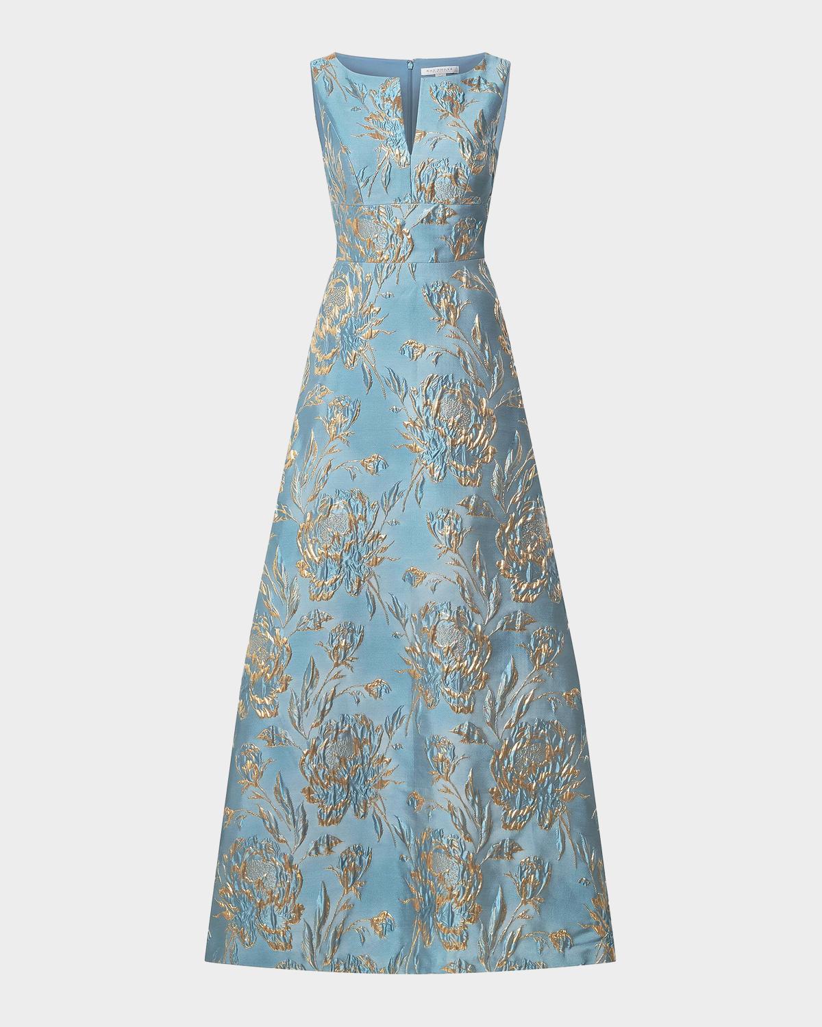Giulietta Metallic Rose Jacquard Gown
